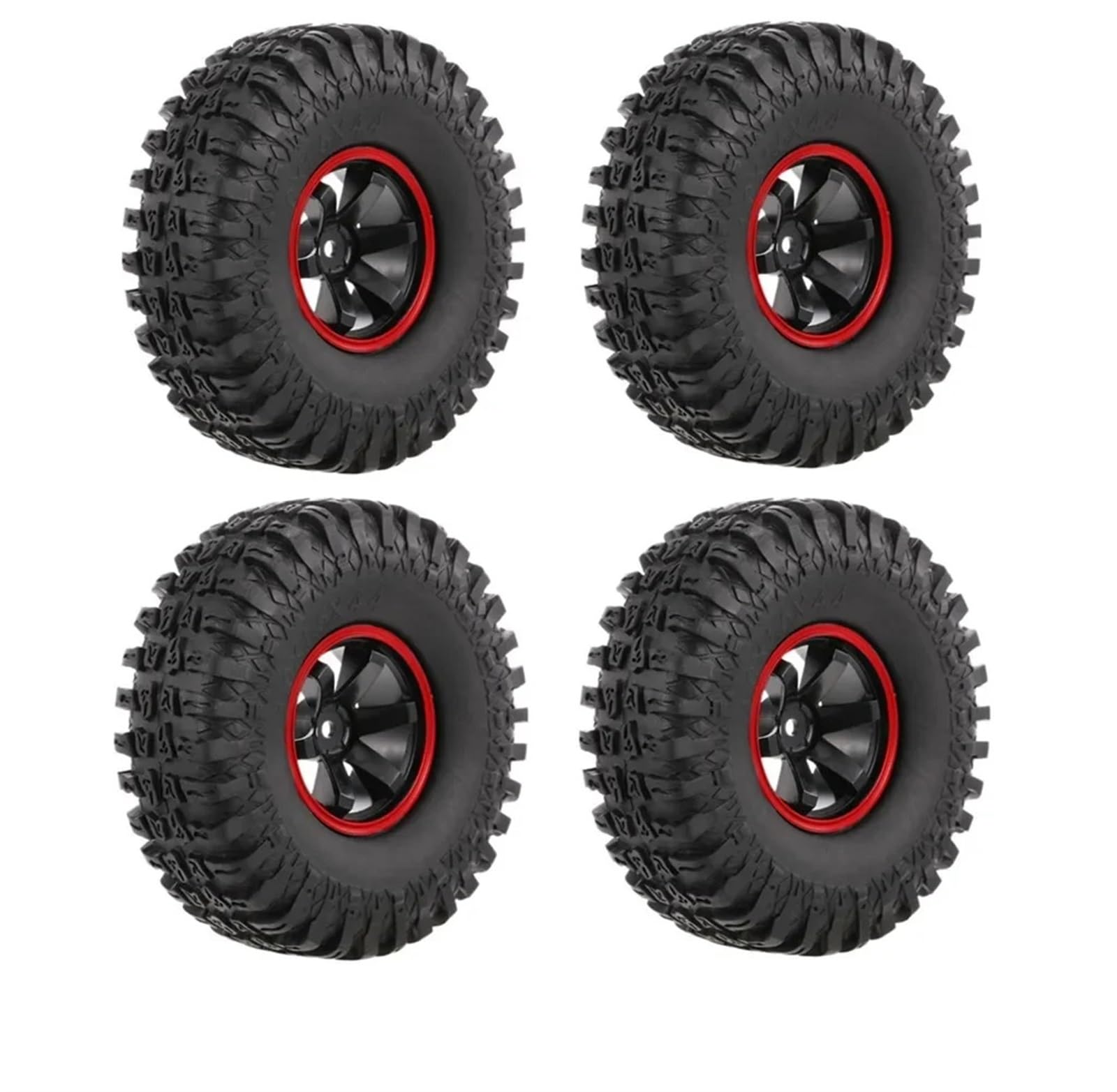 Beadlock Felgen Reifen Kompatibel Mit Axial SCX10 90047 D90 D110 TF2 Für TRX-4, 4 Stück, 118 Mm, 1,9 Zoll, Gummifelsenreifen, 1:10 RC Rock Crawler Car von Mkytkv