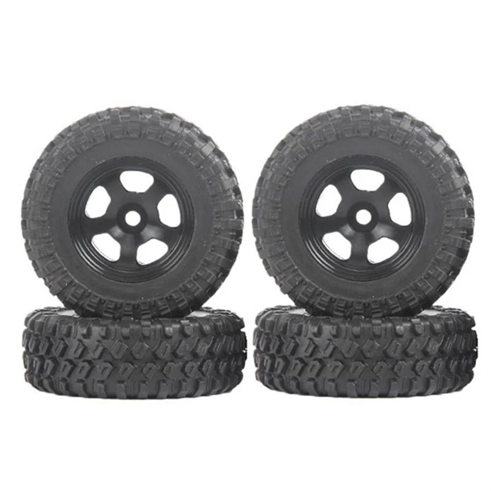 Beadlock Felgen Reifen Kompatibel Mit Axial SCX24 1/24 4 PCS RC Crawler Car 1.0 Metall Beadlock Felgen Reifen Reifensatz Upgrade Fernbedienung Auto Zubehör(Black) von Mkytkv