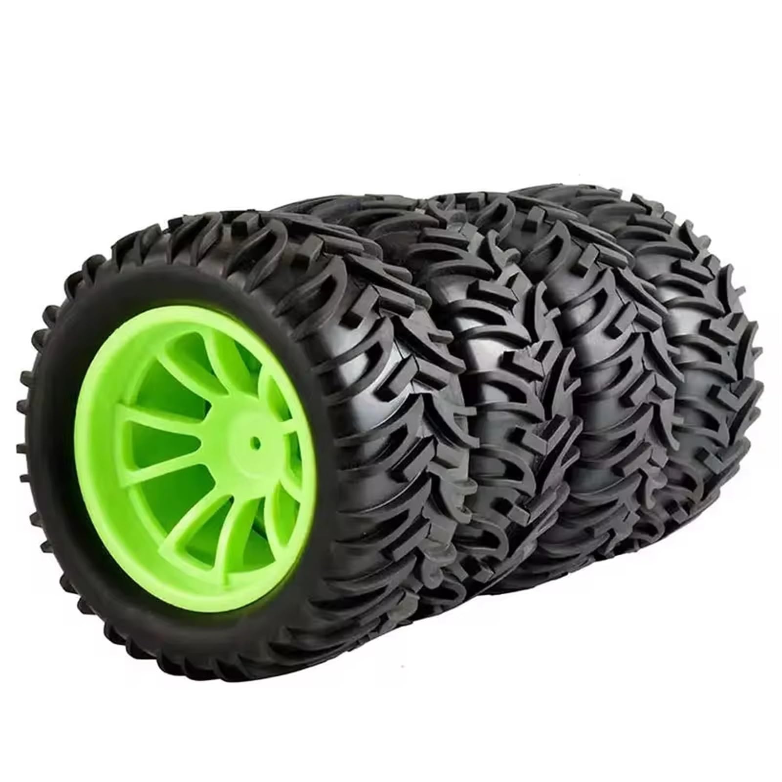 Beadlock Felgen Reifen Kompatibel Mit HSP Für Infinite 1/10 Fernbedienung Auto 94111 Reifen 120mm Für Monster Truck Rad Kupplung 12mm Upgrade Teile(Green) von Mkytkv