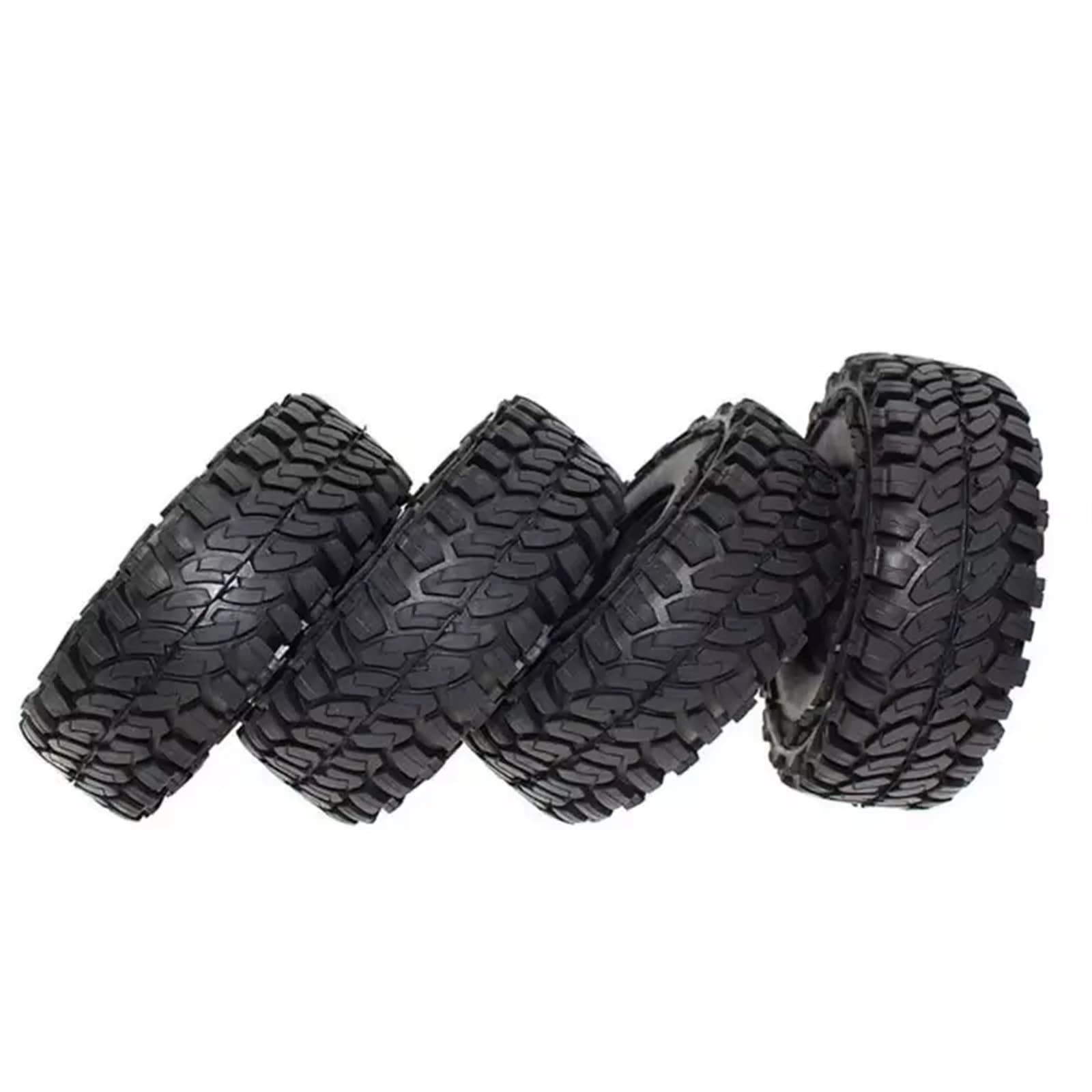 Mkytkv Beadlock Felgen Reifen Kompatibel Mit Axial SCX10 RC4WD D90 D110 TF2 114MM TRX-4 S104 4PCS 1,9 Zoll RC Für Rock Crawler Gummifelsenreifen Radreifen 1:10 RC-Auto von Mkytkv