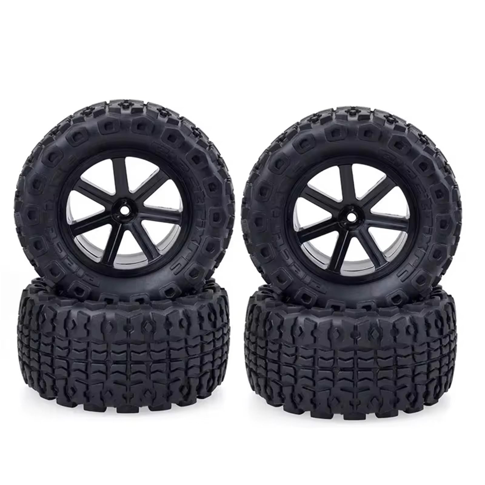 Mkytkv Beadlock Felgen Reifen Kompatibel Mit Trxs 1/10 Fernbedienung Truggy 4 STK 110 Mm RC Short Course Für Desert Truck Felgenreifensatz 12 Mm Nabensechskant(Black) von Mkytkv