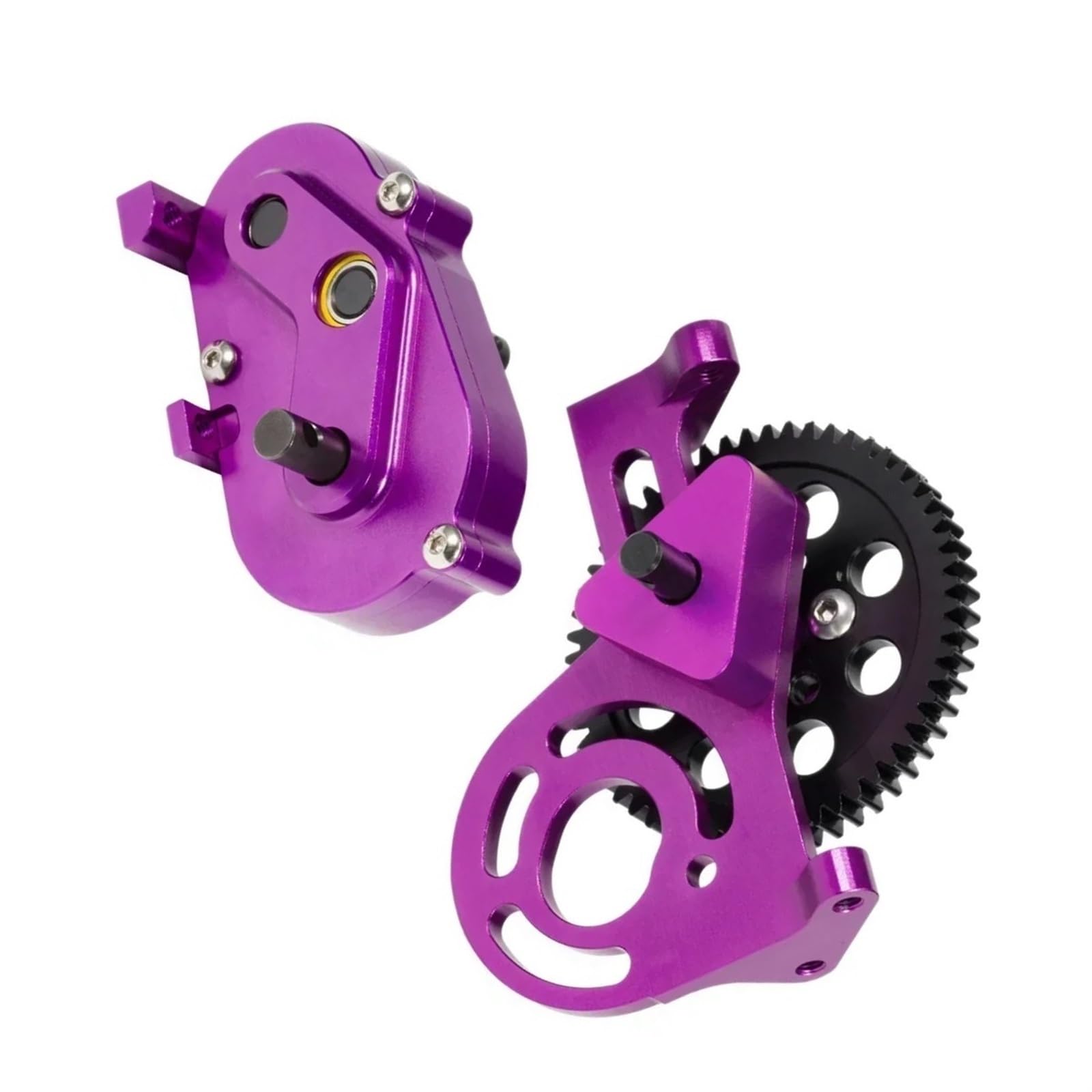 Mkytkv RC-Auto-Getriebe Kompatibel Mit Comp Für Builds Für Cheater Für Rigs Verteilergetriebe Vorwärtsmotorhalterung Mit Delrin-Stirnrad 1/10 RC Crawler Car(Purple) von Mkytkv