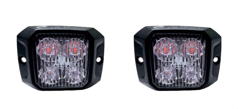 MelTruck® 2x LED Frontblitzer Heckblitzer Universal Straßenräumer für Traktoren Schlepper 12V 24V (Breite: 73 mm) von MelTruck