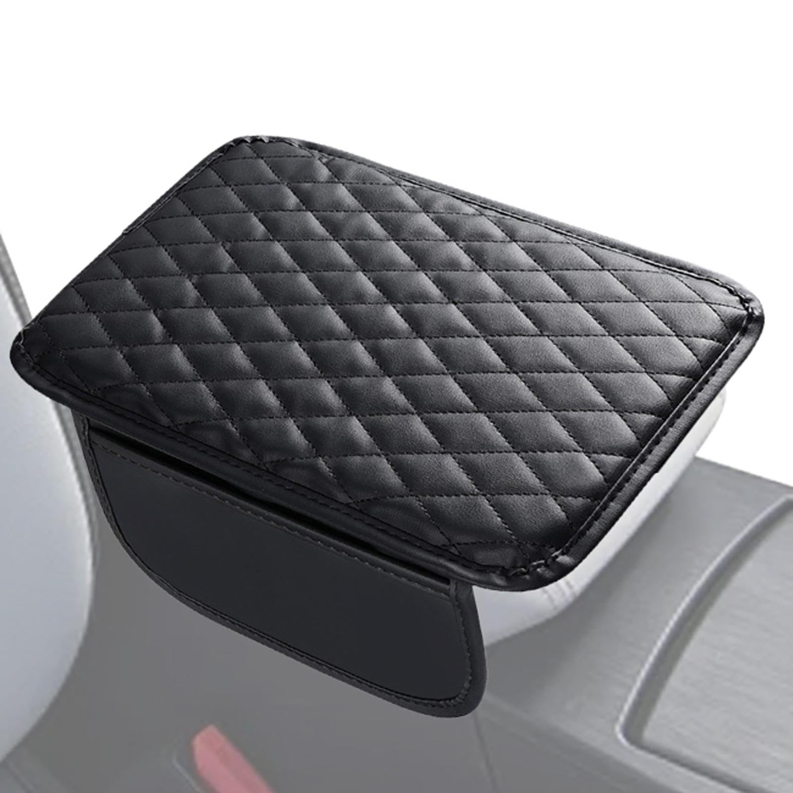 Car Armrest Box Pad, bequemes Armrest Pad, Armrest Cover, Leather Auto Armrest Cover Protector, Center Konsole Heighten Protector with Storage Pockets for Vehicles, Suvs, Trucks von Mlllokfki