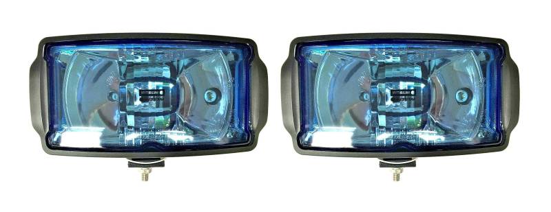 MelTruck® 2x Fernscheinwerfer Zusatzscheinwerfer H3 Halogen 12V 24V Positionslicht Fernlicht Blau für LKW (Blau Scheinwerfer ohne Glühbirnen) von MelTruck