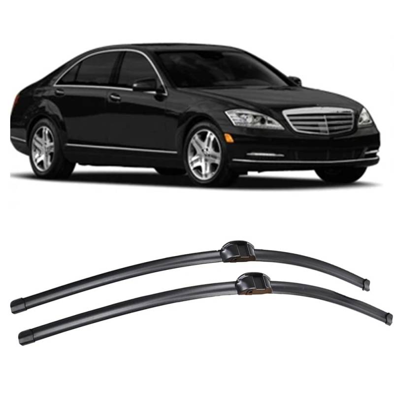 Scheibenwischer-Set Vorne, für Mercedes Benz S-Class W221 2006-2013 Scheibenwischer Klare Sicht Wischblätter Auto Zubehör 27"+27" von MoDma