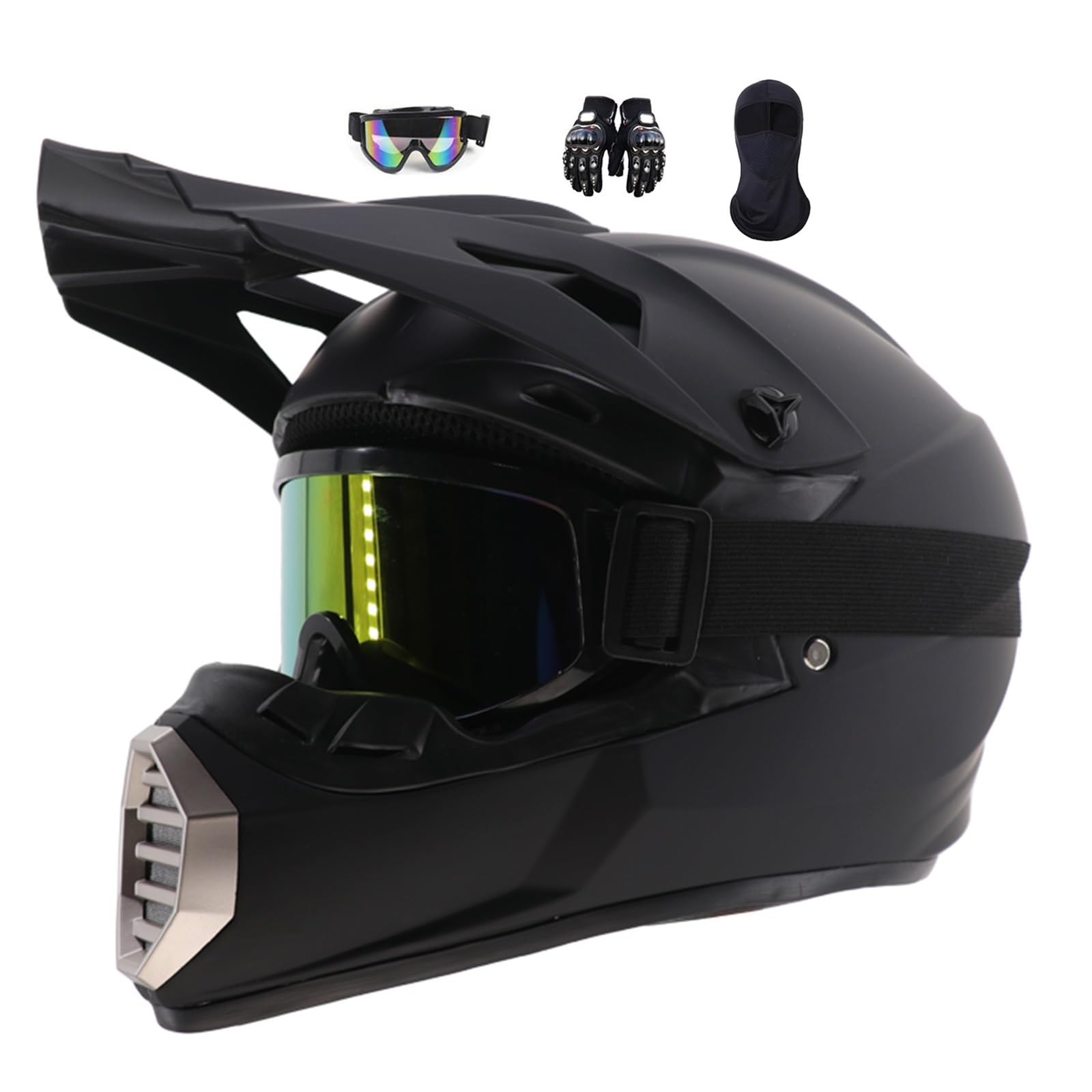 Motocross Helm Fullface MTB Motorradhelm, Downhill Motorradhelm Kinder, Professionelle Racing Motocross Helm, ATV Helmets Kinder-Cross-Helm, Road Helm mit Handschuhe Maske Brille von MoHelmHui