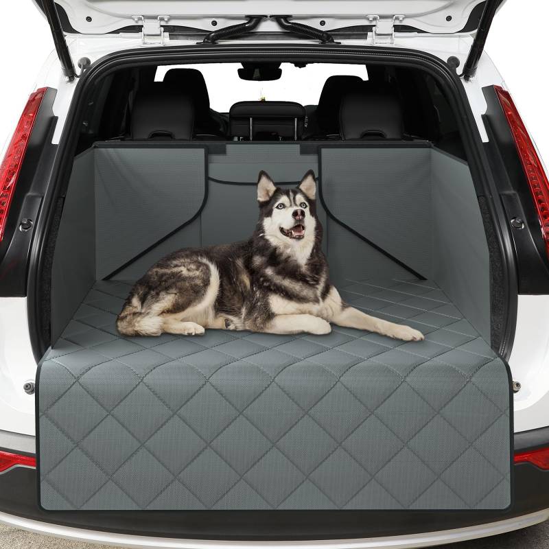 MoNiBloom SUV Cargo Liner für Hunde, Haustier Kofferraum Cargo Cover Hundesitzmatte mit Seitenwänden Protektoren & Tasche für SUVs, universelle Passform von MoNiBloom