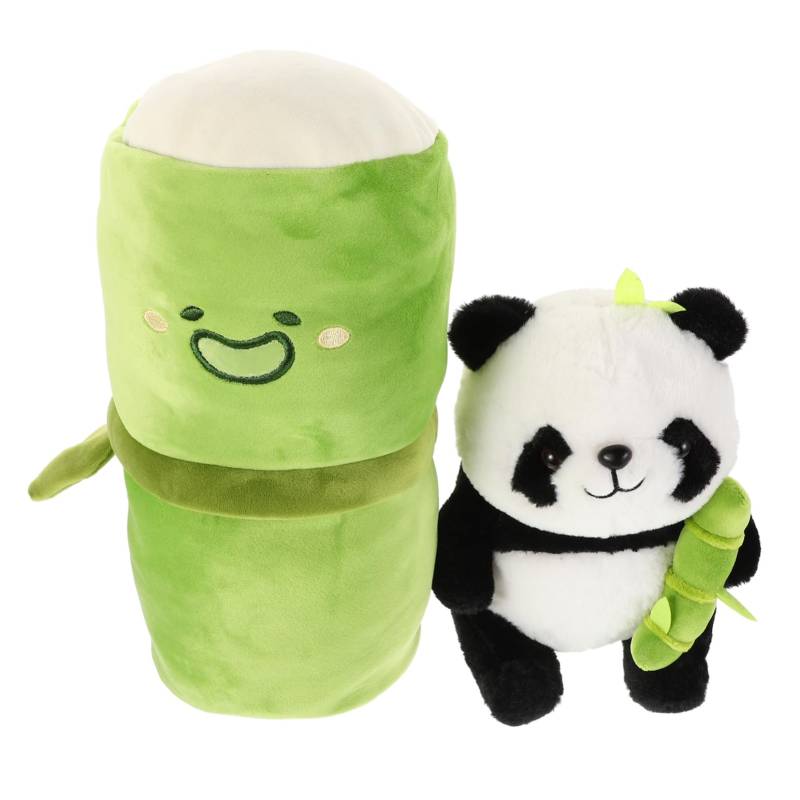 Mobestech 1 Set Süßes Panda Stofftier Weiche Plüsch Bambustasche Und Panda Puppenkissen Für Plüschpuppe Für Geburtstagsgeschenke Und Raumdekoration von Mobestech