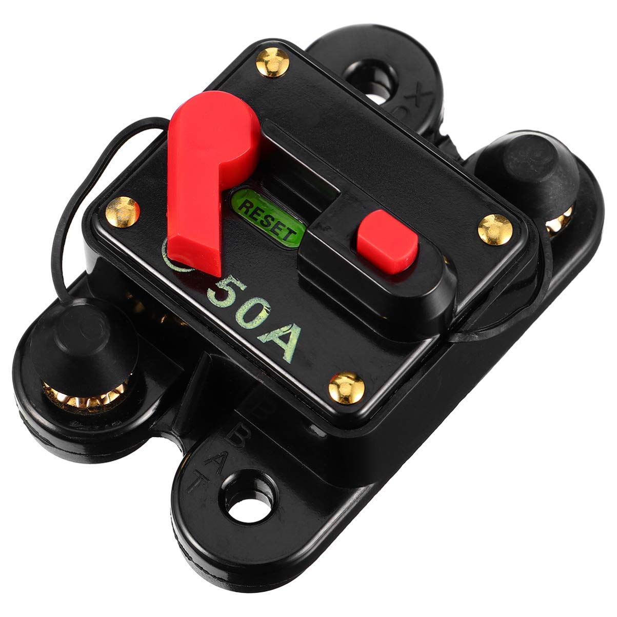 Mobestech 1pc Auto Schutzschalter 50A Für Car Audio Resetfähiger Sicherungshalter Für Manuelle Stromversorgung Circuit Breaker Für Fahrzeuge Und Audiozubehör von Mobestech