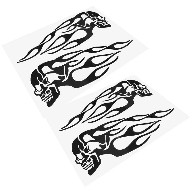 Mobestech 2St Aufkleber klebesticker Sticker motorradsticker swor Skull Sticker ösch Noir im Freien laufende Stirnlampe Roller kabellose Pumpe Abs kopflampe deko das Haustier Black von Mobestech