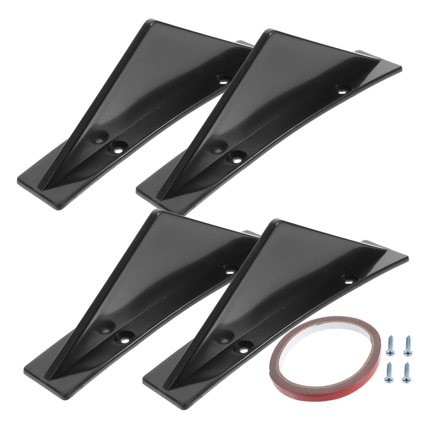 Mobestech 4 Stück Spoiler Stamm Auto Heckdiffusor Flossendiffusor Rückseite Auto-heckdiffusor Hinteres Dach Rampe Bausatz Anhänger Für Autos Lippensplitter Für Vordere Stoßstange Abs Black von Mobestech