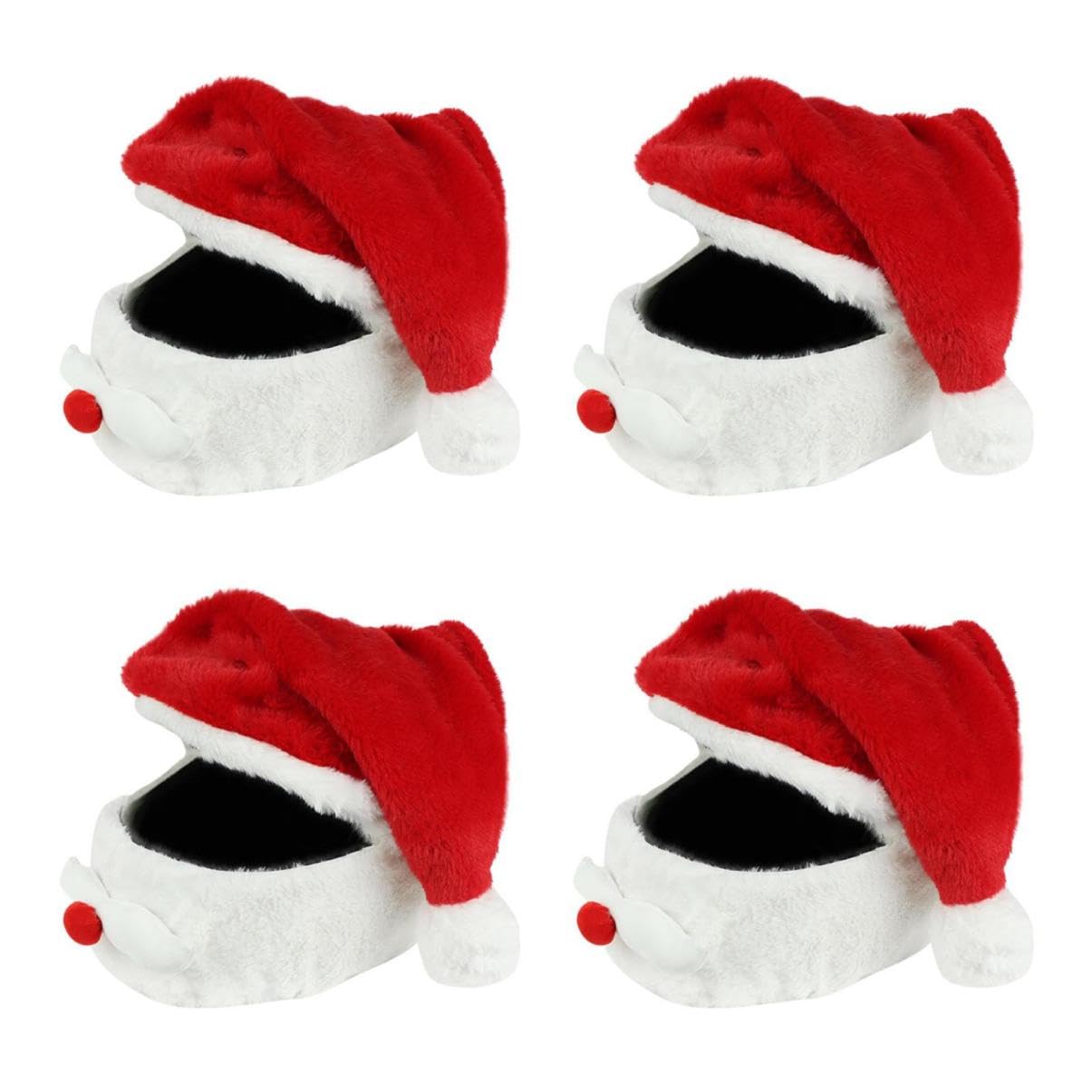 Mobestech 4 Stück Weihnachtshelmmütze Volle Helmabdeckung Helm Abdeckung Voller Helm Motorradhelm Mütze Personalisierte Helmabdeckung Weihnachtsmütze Abdeckung Rot Polyester von Mobestech