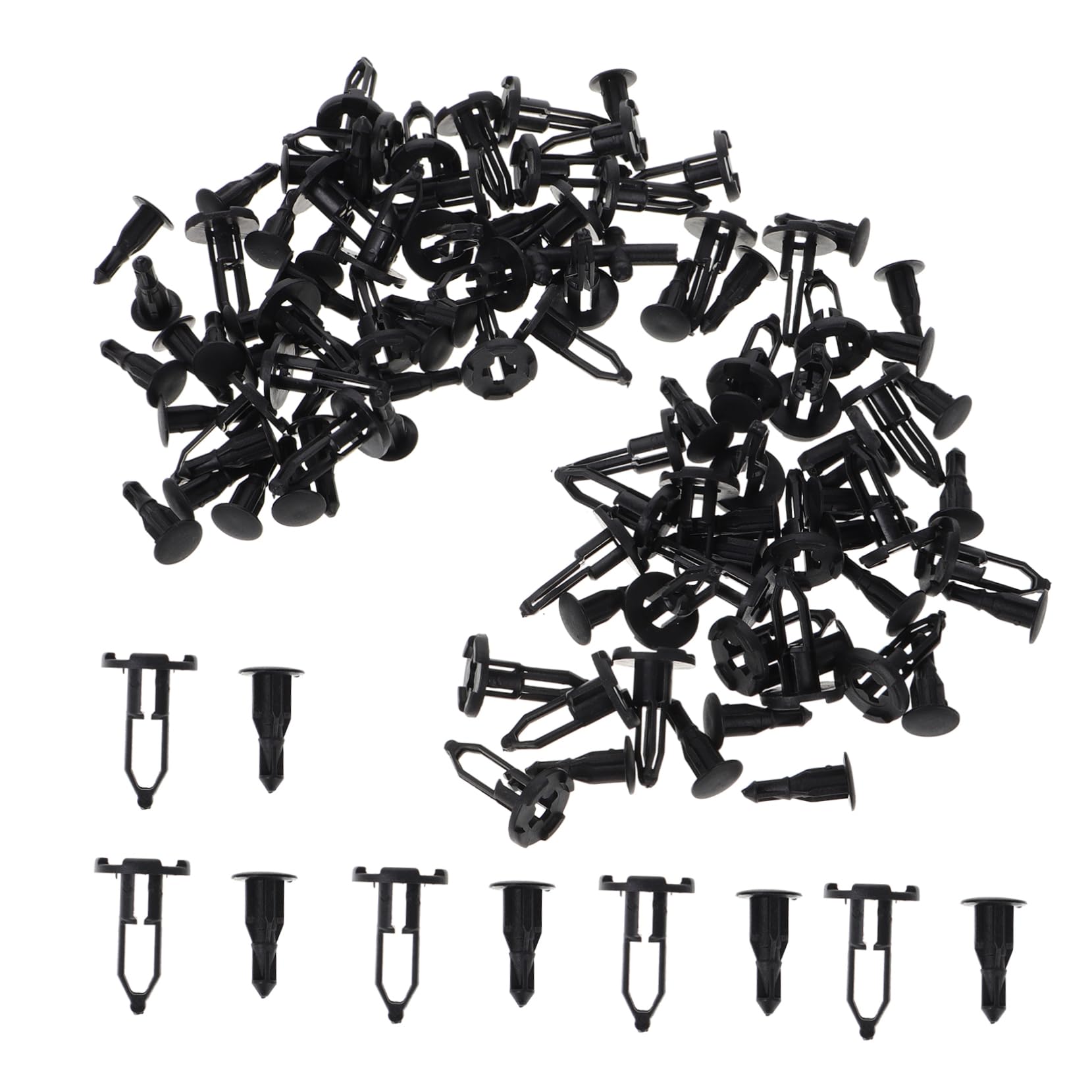 Mobestech 50 Stück Schnappstoßstange Unter Deckung Befestigungselemente, Push-Retainer-kit Auto-befestigungsclip Universelle Autoclips Push-halteclip Auto-Push-pin-Schrauben Black Nylon von Mobestech