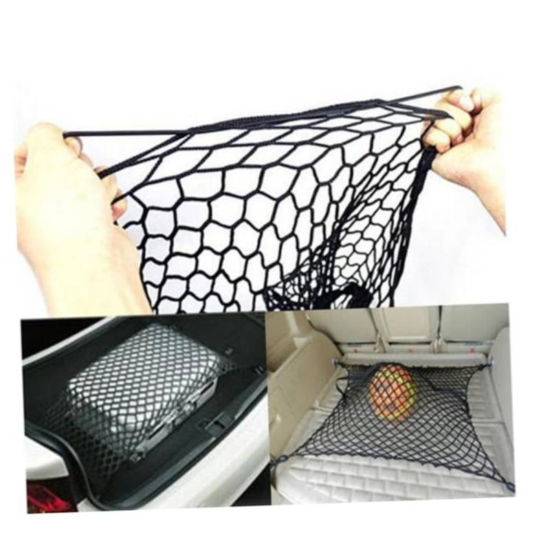 Mobestech 70 Gepäcknetz-Organizer für den Kofferraum Auto Organizer Trunk Storage Net Car Storage Net Kofferraumnetze Gepäckraum-Organizer-Netz Kofferraum-Mesh-Aufbewahrungsnetz Black von Mobestech