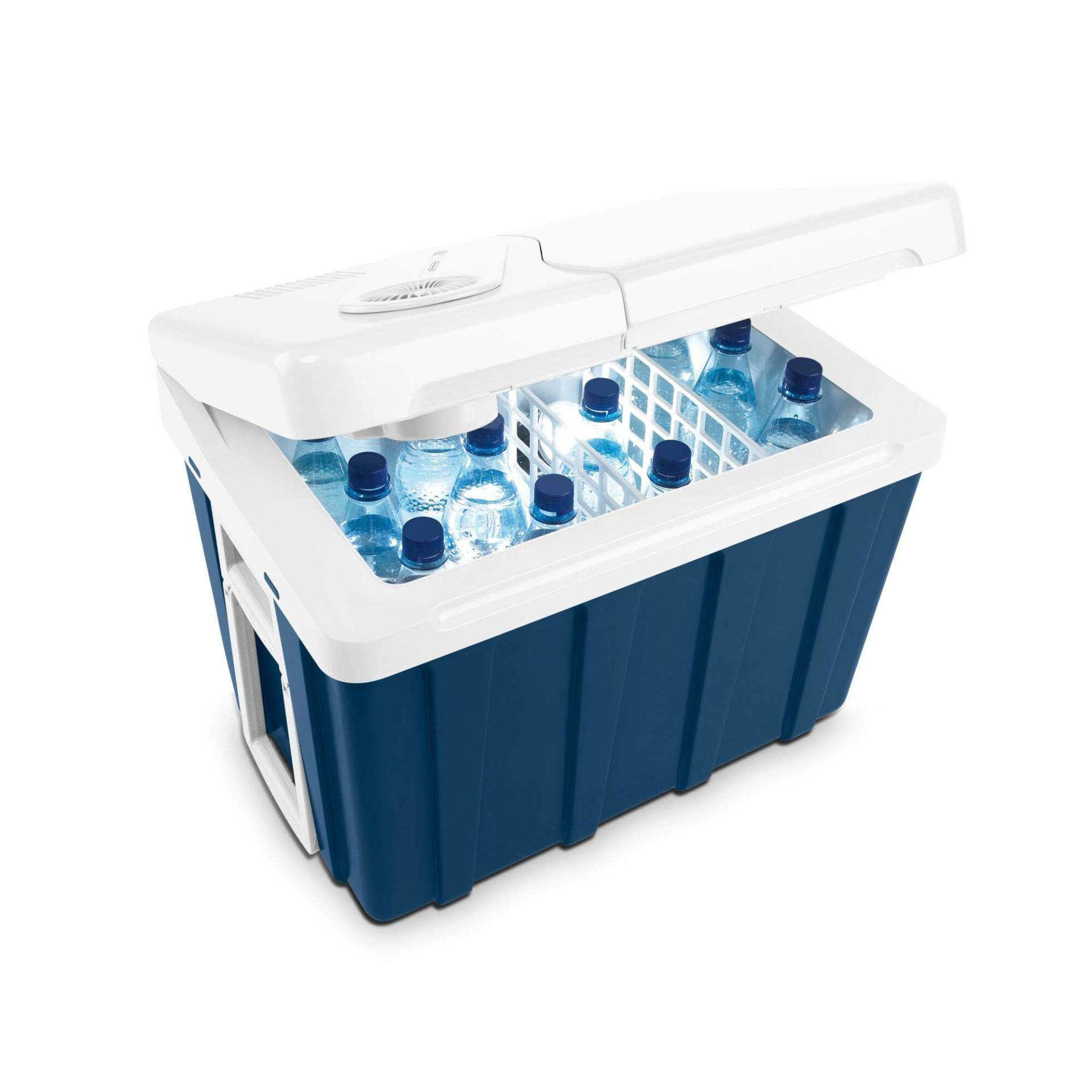 Mobicool MQ40W AC/DC - tragbare elektrische Kühlbox mit Rollen, 39 Liter, 12 V und 230 V, UK-Version, blau von Mobicool