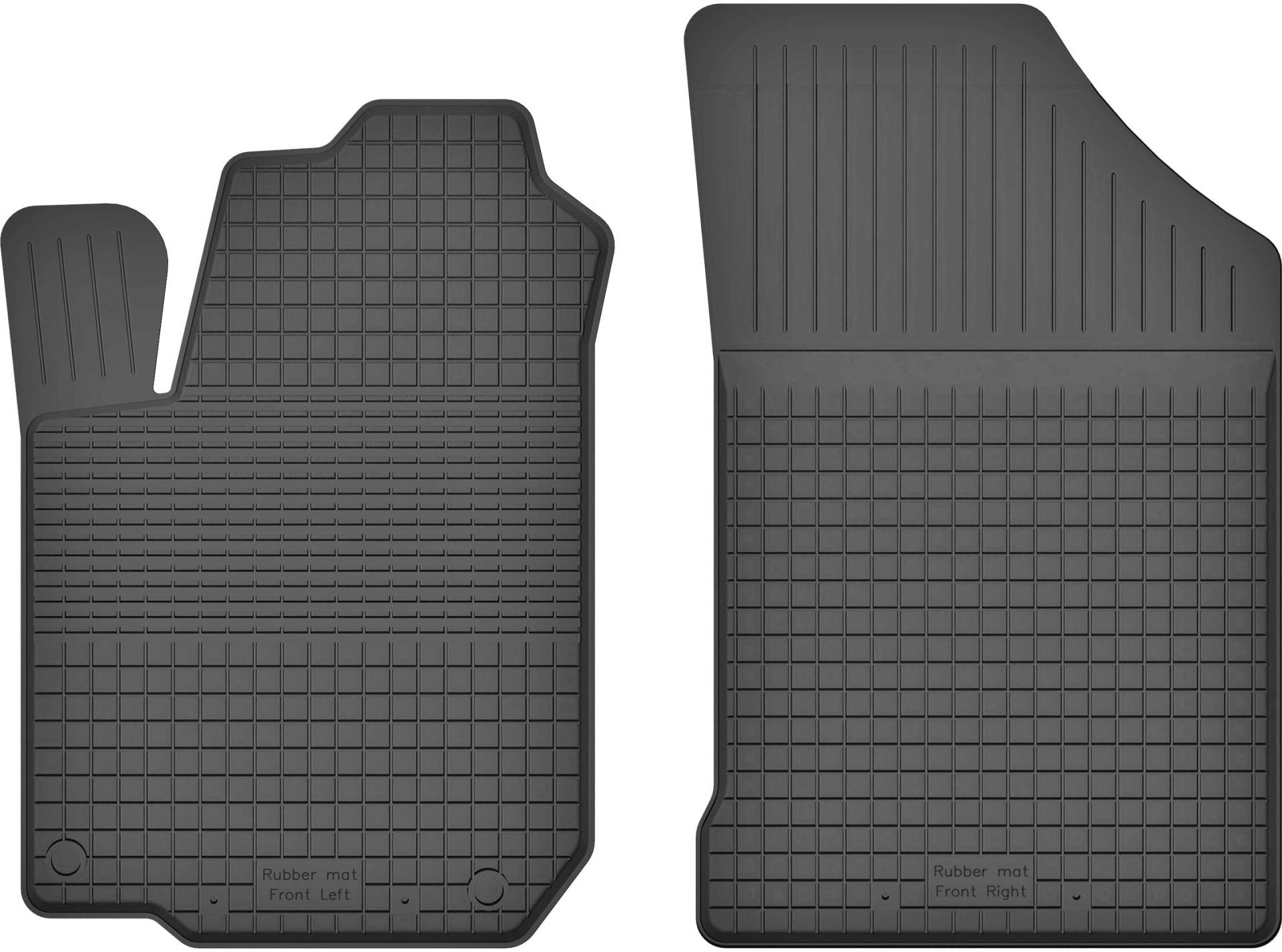 Gummimatten Vorne Gummi Fußmatten Satz für Hyundai i10 II (2013-2019) / Kia Picanto II (2011-2017) - 2-teilig - Hoher Rand 15 mm von Mobil-Fan