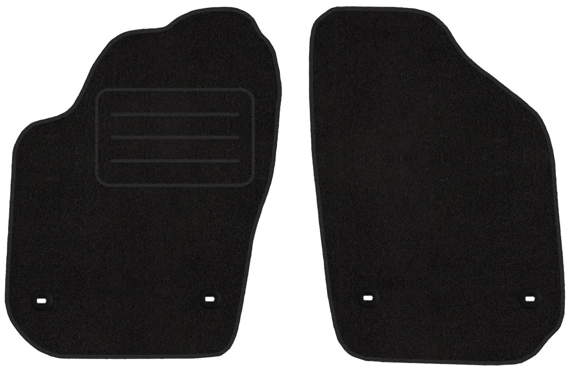 Vorne Velour Fußmatten Satz für Volkswagen Polo IV 9N (2001-2009) - 2-teilig - Passgenau - OVAL Clip von Mobil-Fan