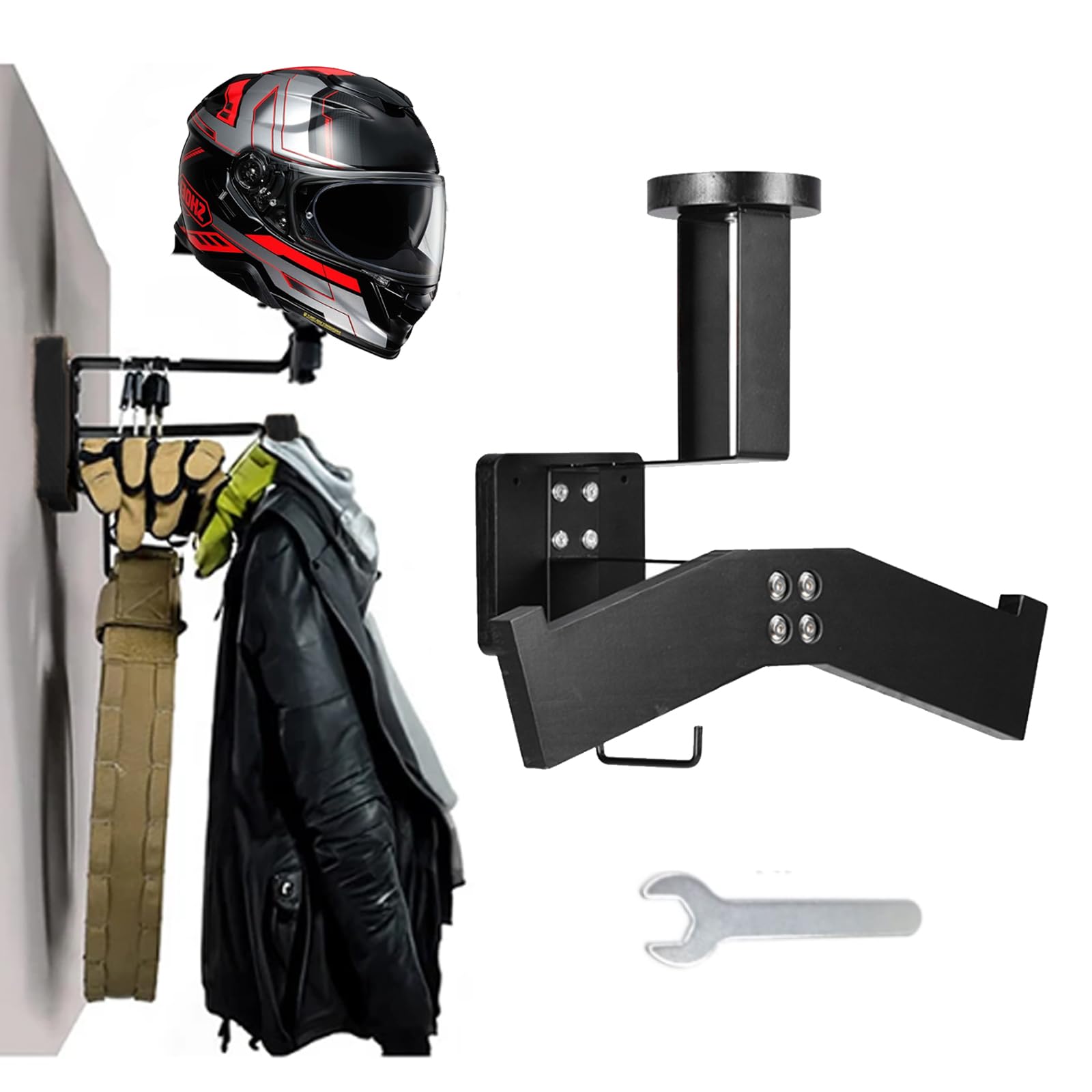 Helmhalter Wand, Motorradhelm Halterung Wand, Motorrad Garderobe Motorräder Helm Halterung Wand Mehrzweck-Wandhalterung Helm Halterung Wand für Motorrad Fußball Taktische Ausrüstung Geeignet von Mocoli