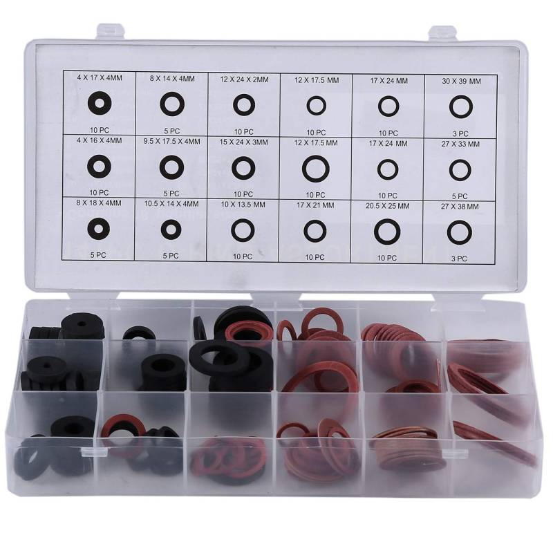 Mocturnity 141Pcs Flat Rubber O-Ring Dichtung Schlauchdichtung Gummischeibe für Wasserhahn TüLle 18 Verschiedene GrößEn von Mocturnity