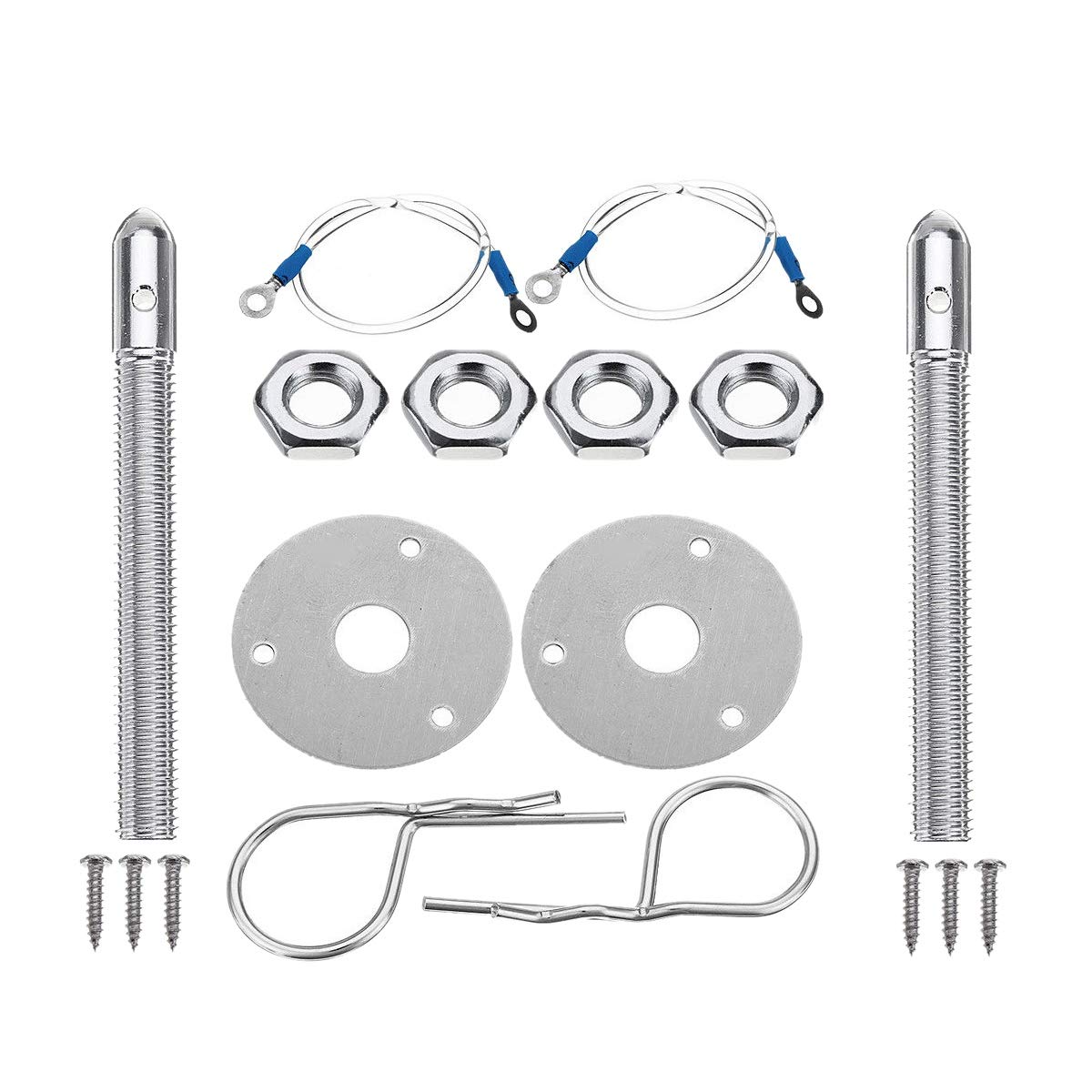 Mocturnity Universal Halterung Motor Haube Pin Lock Latch Kit Rennen Sport Wagen Legierung Silber von Mocturnity