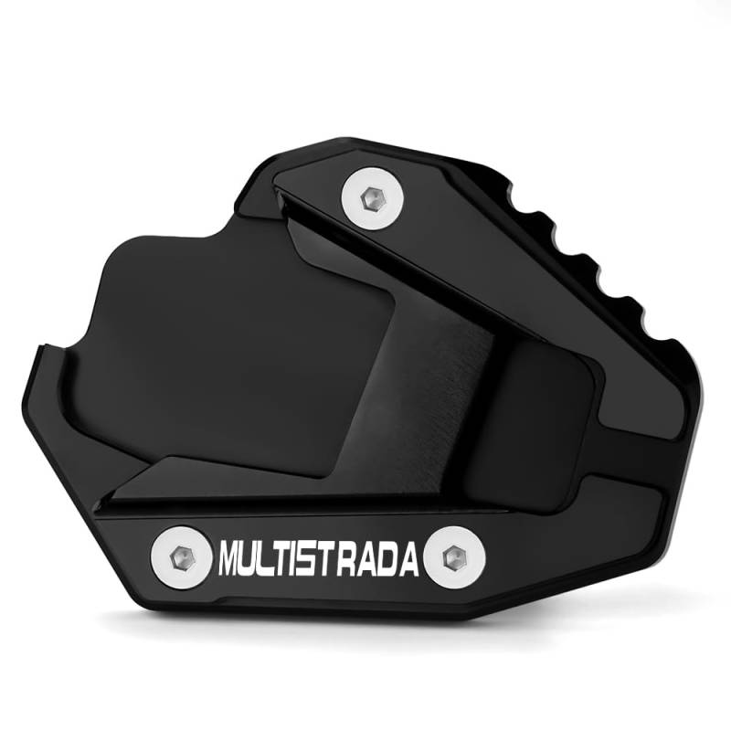 Modeer Für D.ucati Multistrada V4 S/Sport/Rally Multistrada 1260 S/D-AIR/Pikes Peak/Enduro 1200 S/Enduro 950 S Motorrad Ständerpolster Fußseitenständer Verlängerungspolster (Schwarz) von Modeer