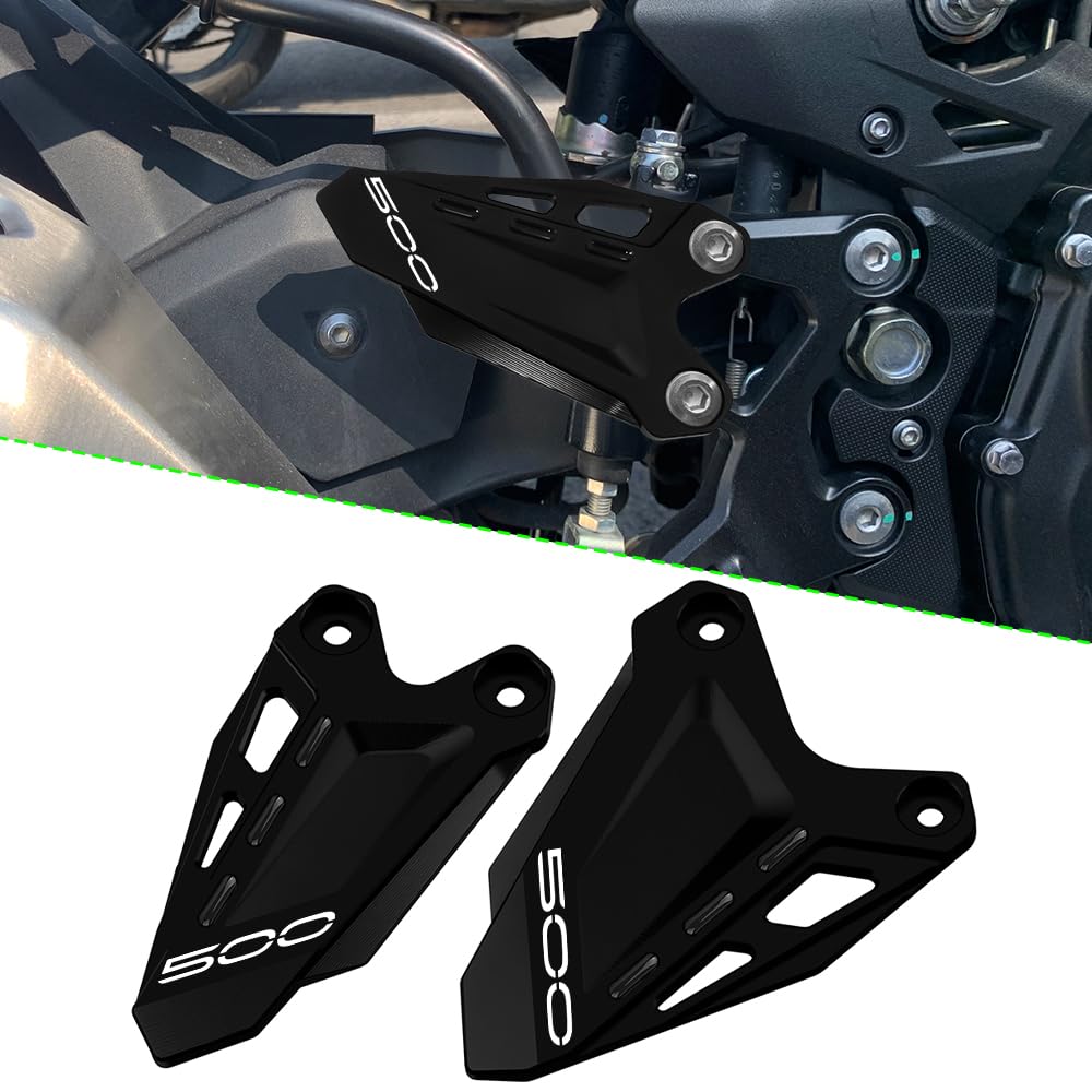 Modeer Für K.awasaki Ninja 400 Z400 2018-2024 | Ninja 500 Z500 2024 Motorrad CNC Fußraste Pedal Protektor Fußraste Fersenplatten Schutzabdeckung Zubehör (z500-schwarz) von Modeer