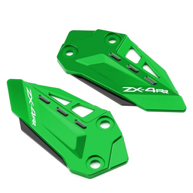 Modeer Für K.awasaki ZX-4R 2023 2024 | ZX-4RR 2023 2024 Motorrad CNC Fersenschutz Fußraste Pedal Protektor Fußraste Fersenplatten Schutzabdeckung Zubehör (zx4rr-grün/schwarz) von Modeer