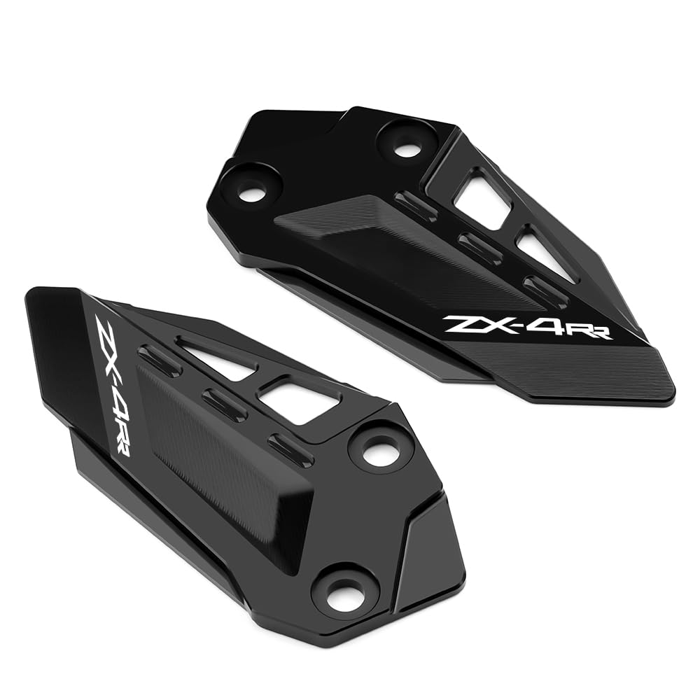 Modeer Für K.awasaki ZX-4R 2023 2024 | ZX-4RR 2023 2024 Motorrad CNC Fersenschutz Fußraste Pedal Protektor Fußraste Fersenplatten Schutzabdeckung Zubehör (zx4rr-schwarz) von Modeer