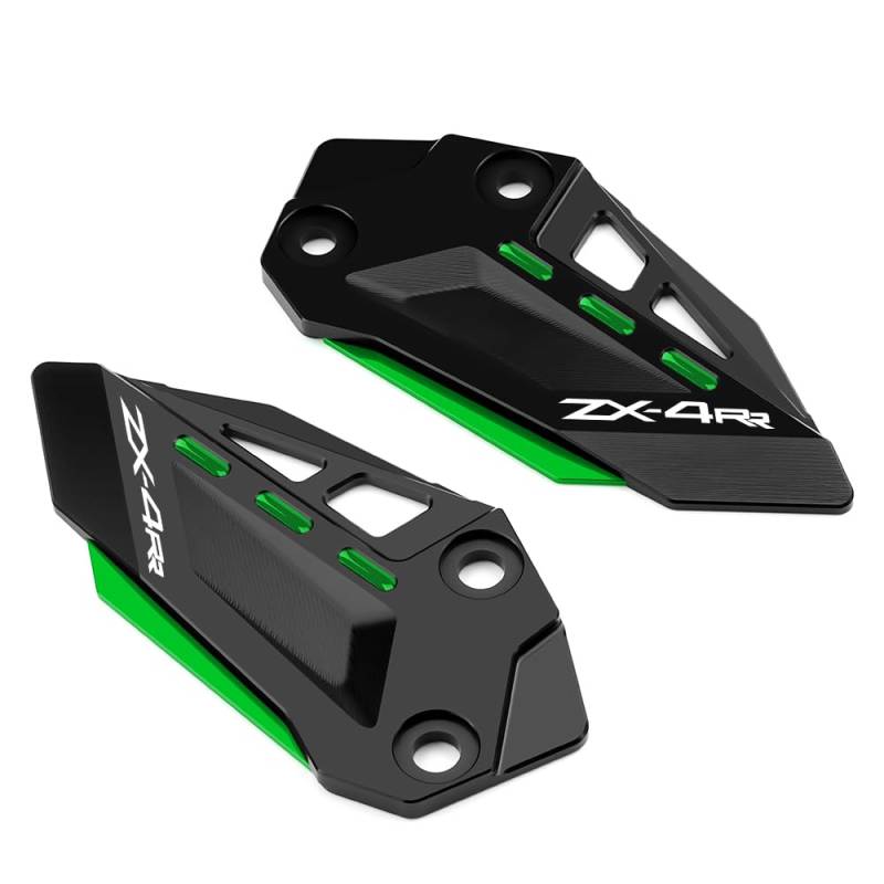 Modeer Für K.awasaki ZX-4R 2023 2024 | ZX-4RR 2023 2024 Motorrad CNC Fersenschutz Fußraste Pedal Protektor Fußraste Fersenplatten Schutzabdeckung Zubehör (zx4rr-schwarz/grün) von Modeer