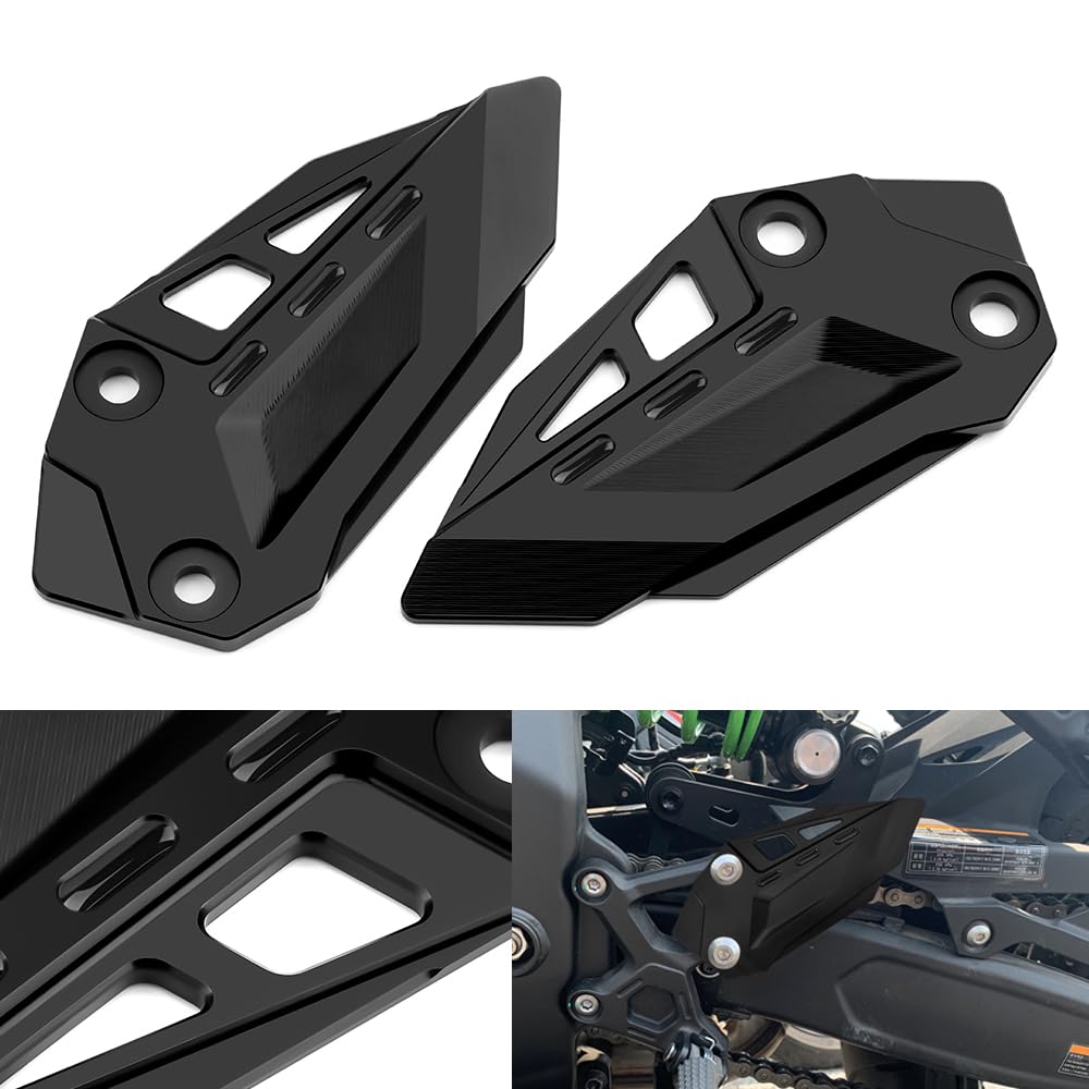 Modeer Für K.awasaki ZX-4R 2023 2024 | ZX-4RR 2023 2024 Motorrad CNC Fersenschutz Fußraste Pedal Protektor Fußraste Fersenplatten Schutzabdeckung zx4r zx4rr Zubehör (schwarz) von Modeer