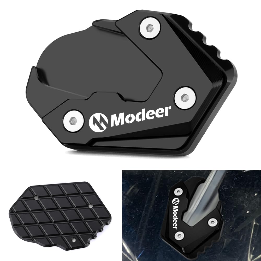 Modeer Kompatibel mit B.M.W R1300GS 2024 + Motorrad CNC seitenständer Fußseiten Verlängerungspolster gs 1300 r 1300 gs Zubehör (Modeer-schwarz) von Modeer