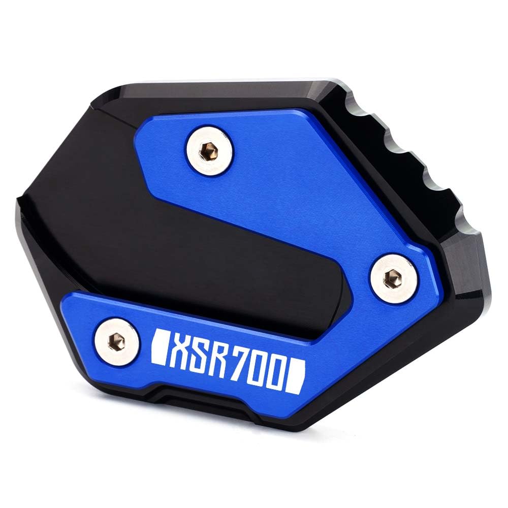 Modeer Kompatibel mit Ya.maha XSR700 XSR 700 2016~2023 Motorrad CNC seitenständer Fußseiten Verlängerungspolster xsr 700 Zubehör (Blau) von Modeer