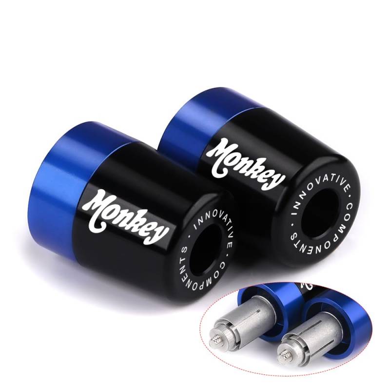 Modeer Lenkergriff für Monkey 125 / Z125 Alle Jahre Motorrad CNC Aluminium Lenkerenden Plug Balance Pad monkey125 Zubehör (Blau) von Modeer