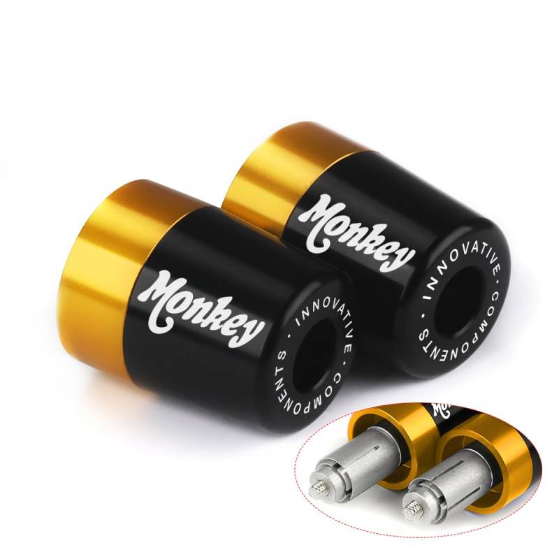 Modeer Lenkergriff für Monkey 125 / Z125 Alle Jahre Motorrad CNC Aluminium Lenkerenden Plug Balance Pad monkey125 Zubehör (Gold) von Modeer