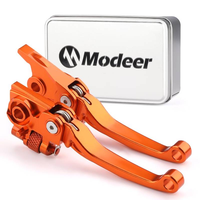 Modeer Motorrad Bremse Kupplungshebel Für KTM 125 150 250 300 350 400 450 500 SX/SXF EXC/TPI EXCF XC XCF XCW XCFW Hu.sqvarna FC 250 350 450 FX 350 450 GASGAS EX MC 250 300 350 450 F (Orange) von Modeer