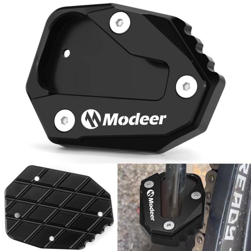 Modeer Motorrad CNC seitenständer Verlängerungspolster Für K.TM 790 Duke/L 2018-2024 | 890 Duke/R/L/GP 2020-2023 | 990 Duke 2023-2024 Zubehör (Modeer/Schwarz-1) von Modeer