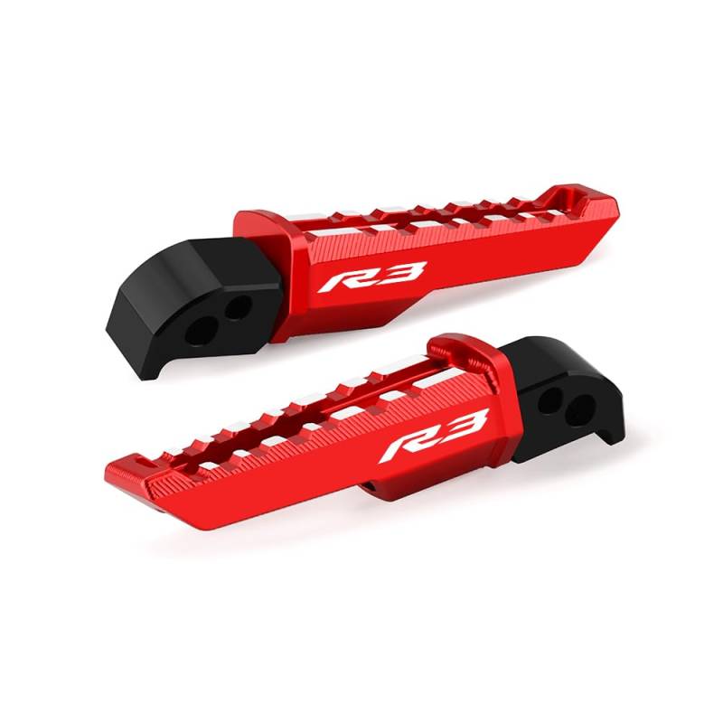 Modeer Motorrad Fußrasten hinten, Soziusauflagepedal Für Ya&maha YZF-R3 2015 2016 2017 2018 2019 2020 2021 yzff r3 Zubehör (red) von Modeer