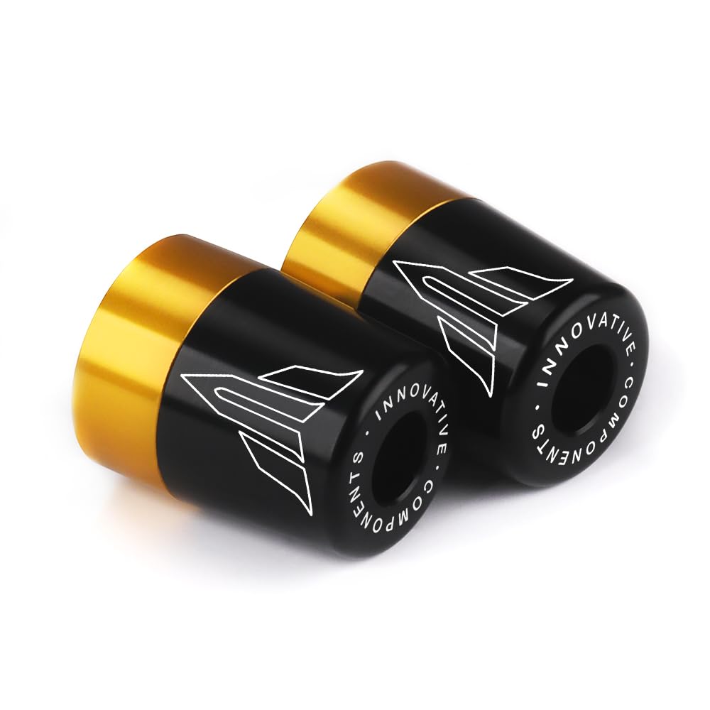 Modeer Motorrad Lenkerenden für Ya.ma.ha MT03 MT07 MT09/SP MT10/SP MT125 MT25 Alle Jahre Motorrad CNC Lenkergriff Plug Balance Pad Zubehör (Gold) von Modeer