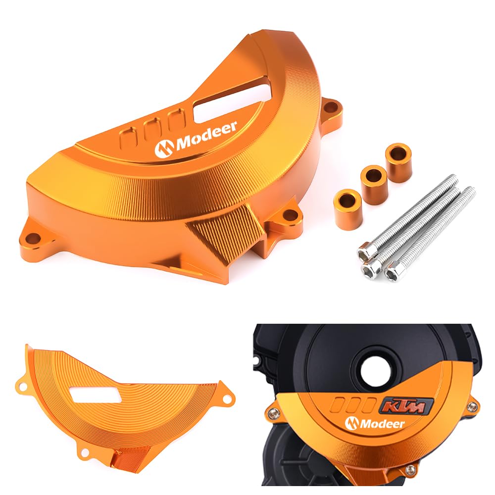 Modeer Motorrad Lichtmaschinenabdeckung Motorschutzhaube Kompatibel mit K&T&M 1290 SUPER DUKE R/GT/RR | 1290 Super Adventure/R/S | 1090/1190/1290 Adventure Zubehör (Orange) von Modeer