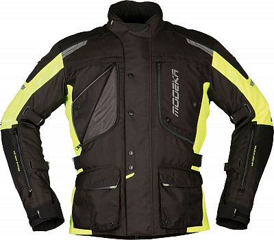 Modeka Aeris, Textiljacke - Schwarz/Neon-Gelb - 10XL von Modeka