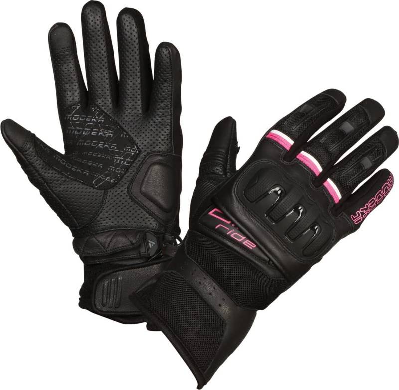 Modeka Air Ride Damen Motorradhandschuhe, schwarz/pink, 7 (L) von Modeka