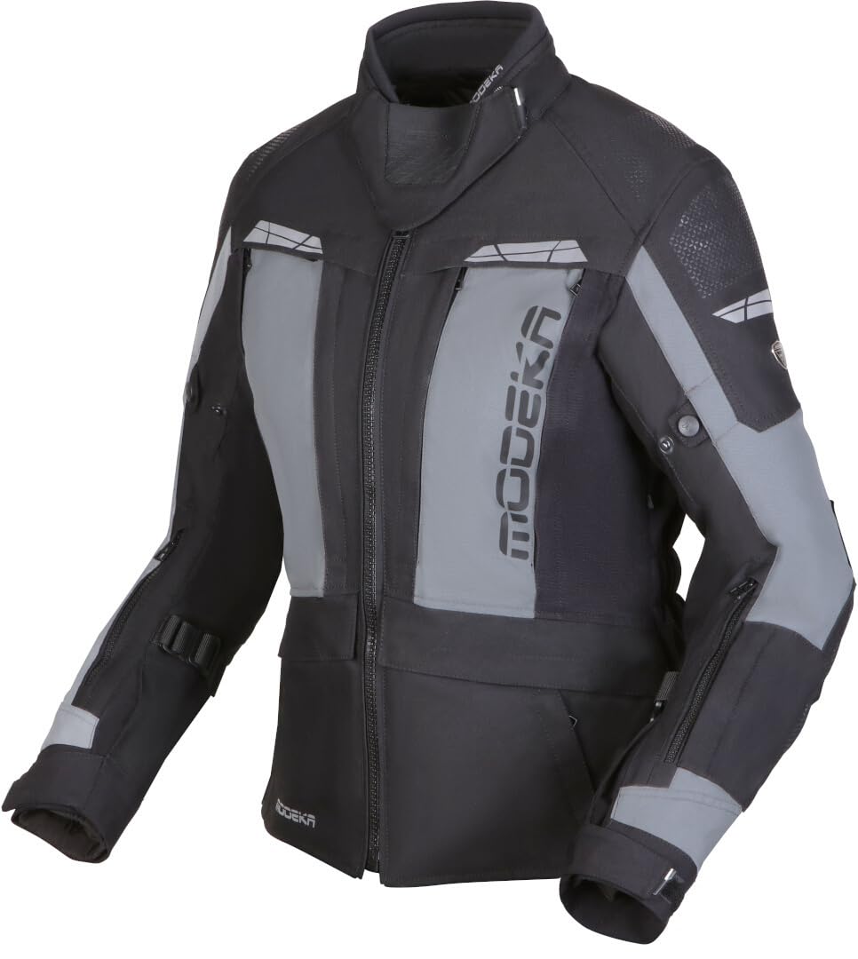 Modeka Hydron Lady Motorradjacke schwarz grau CE AA Protektoren wasserdicht, 40 von Modeka