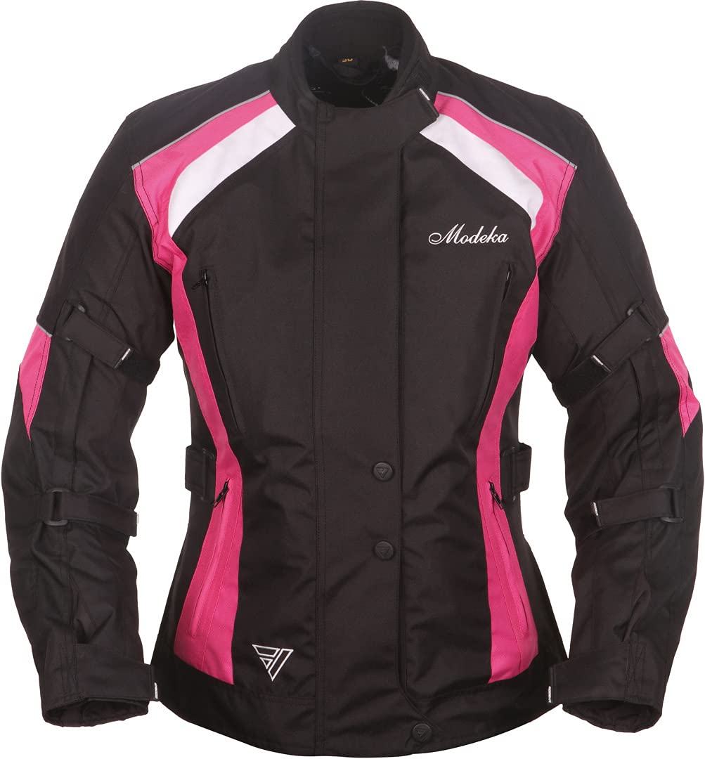 Modeka Janika Damen Motorrad Textiljacke, schwarz/pink, 34 von Modeka