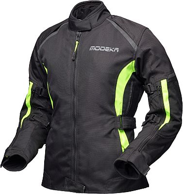 Modeka Luana, Textiljacke wasserdicht Damen - Schwarz/Neon-Gelb - 34 von Modeka