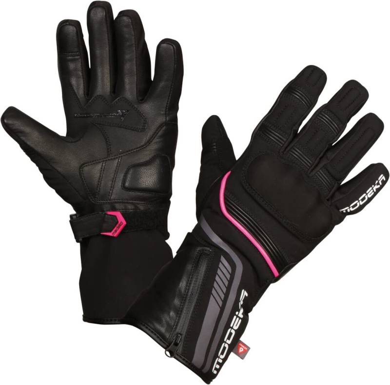 Modeka Makari Damen Motorradhandschuhe (Black/Pink,6 (M)) von Modeka