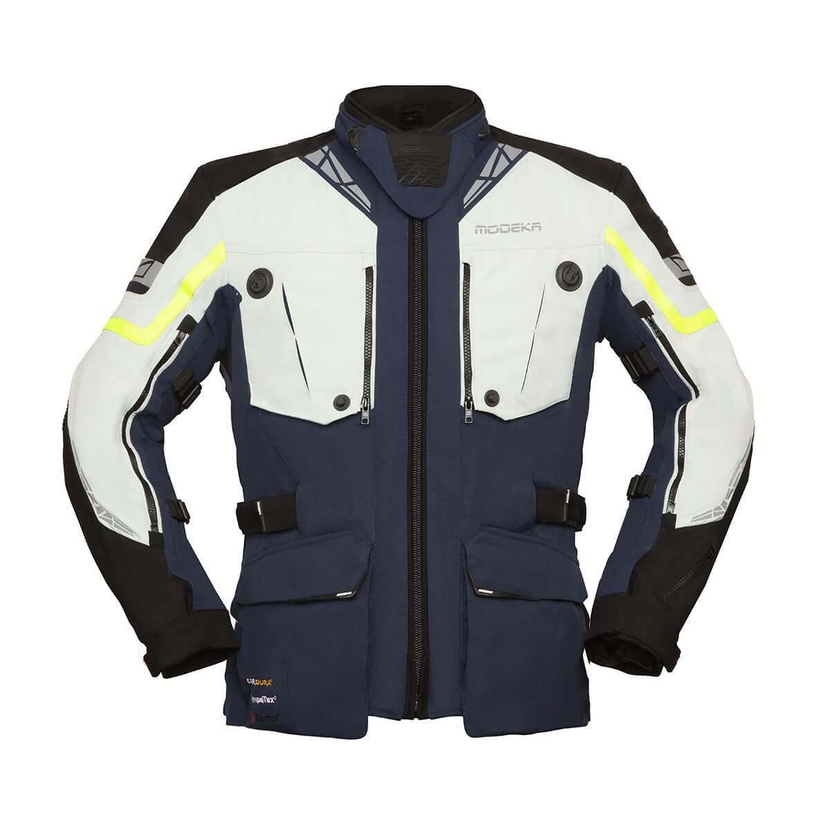 Modeka Motorradjacke PANAMERICANA II 2 blau hellgrau Sympatex Cordura Tactel CE AA mit SAS-TEC Voll-Protektoren, 3XL von Modeka