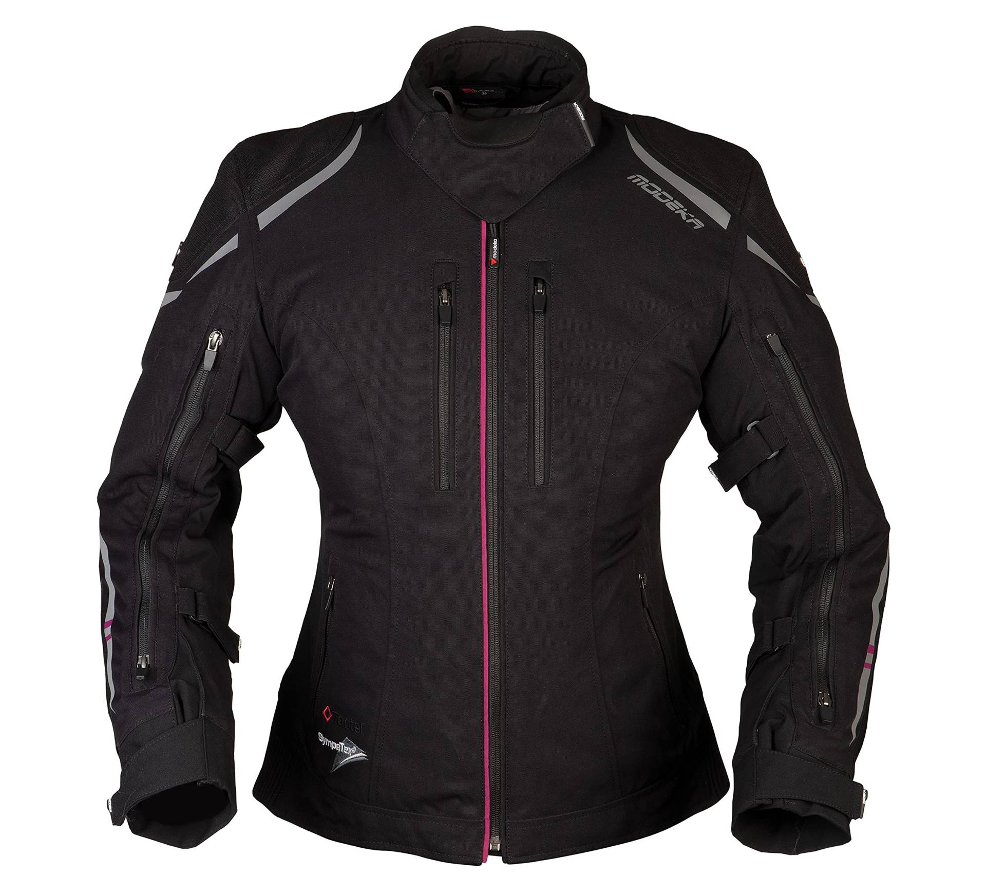 Modeka Motorradjacke Takuya Lady, Sympatex, Airvent Tourenjacke für Frauen, Schwarz, 52 von Modeka