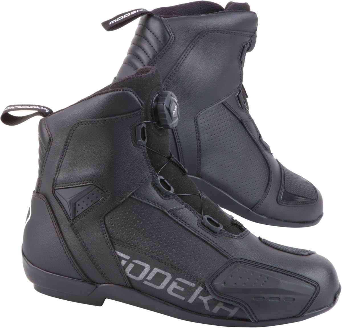 Modeka Motorradschuhe YKO sportliche Motorradstiefel schwarz mit Drehverschluss, 42 EU von Modeka