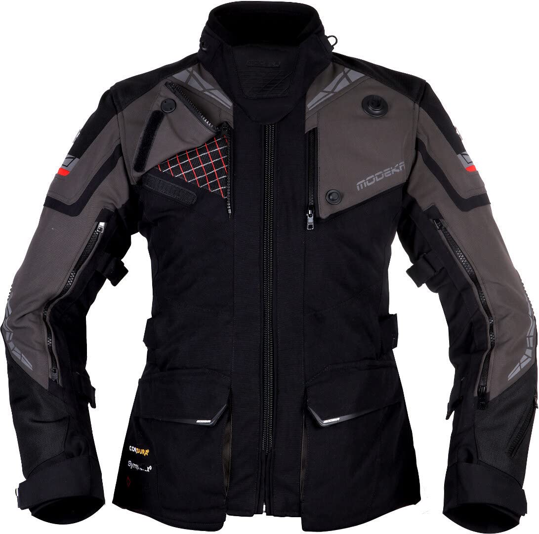 Modeka Panamericana 2 Damen Motorrad Textiljacke, schwarz/dunkelgrau, 40 von Modeka